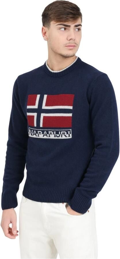 Napapijri Gebreide pullover met labelprint model 'SILVRETTA' - Foto 3