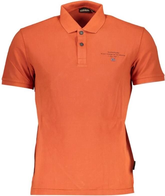 Napapijri Oranje Polo Shirt Stijlvol Print Borduurwerk Orange Heren