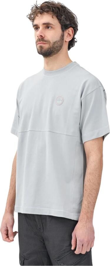 Napapijri Grijze Logo Patch Crew Neck T-shirts Gray Heren - Foto 3