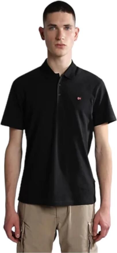 Napapijri Zwart Katoenen Polo Shirt met Borduursel Black Heren - Foto 4