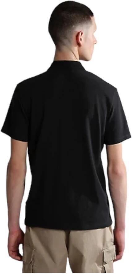 Napapijri Zwart Katoenen Polo Shirt met Borduursel Black Heren - Foto 3