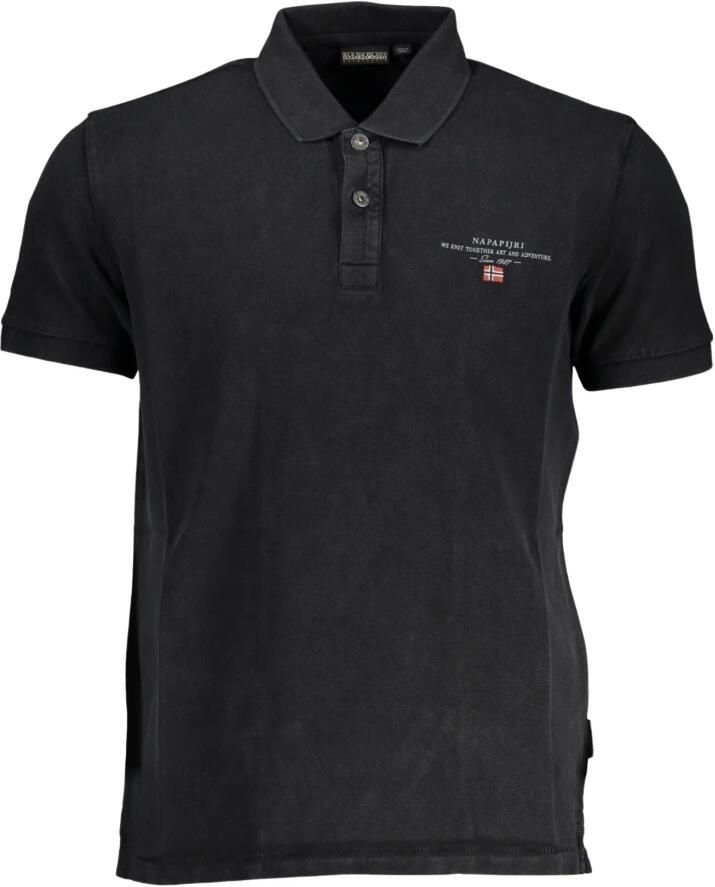 Napapijri Klassiek Zwart Geborduurd Poloshirt Black Heren