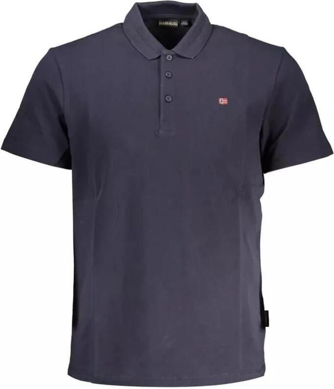Napapijri Blauw Katoenen Polo met Emblematisch Detail Blue Heren