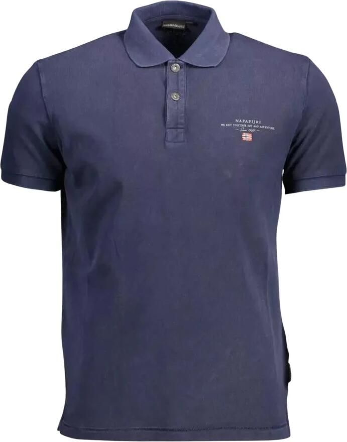 Napapijri Blauw Katoenen Poloshirt met Korte Mouwen Blue Heren