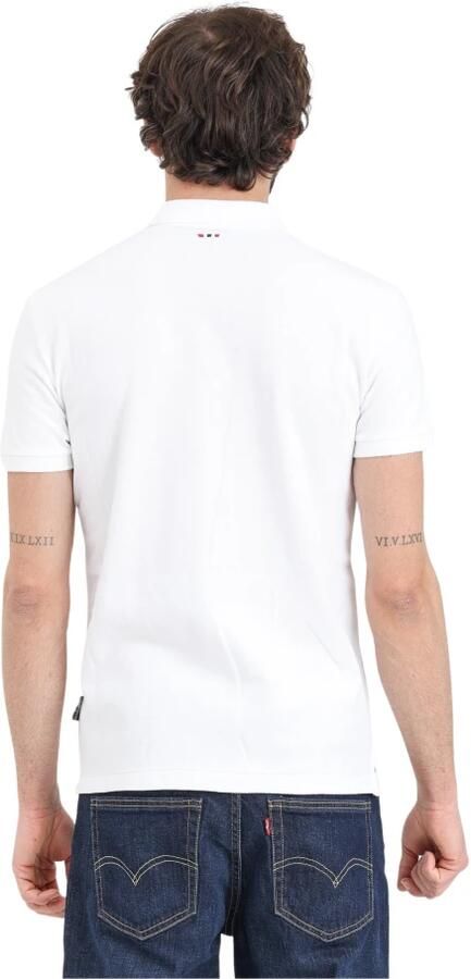 Napapijri Witte Katoenen Polo Shirt met Print en Logo White Heren - Foto 4