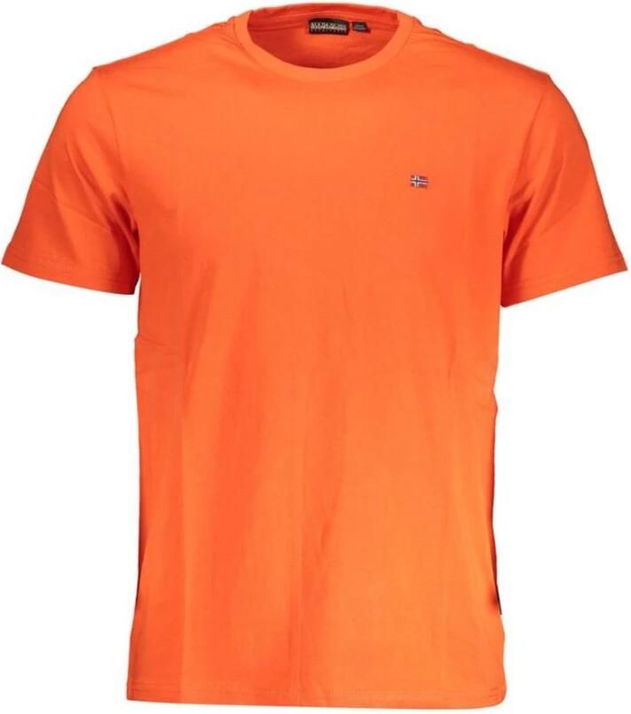 Napapijri Chic Red Embroidered Logo T-Shirt Red Heren