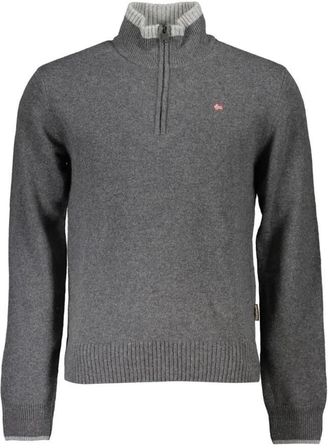 Napapijri Grijze half-zip trui met stijlvolle accenten Gray Heren