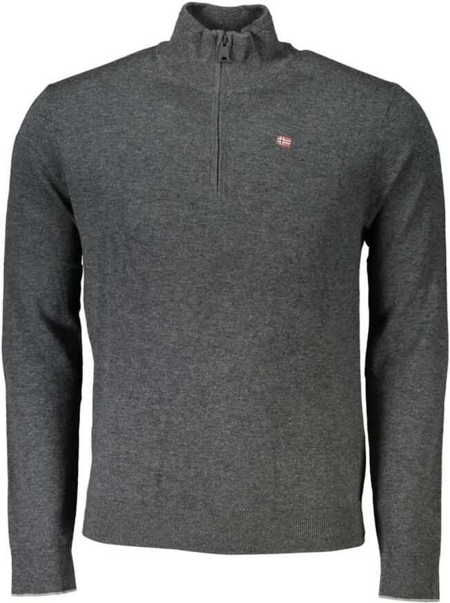 Napapijri Grijze Trui met Halve Rits en Lange Mouwen Gray Heren