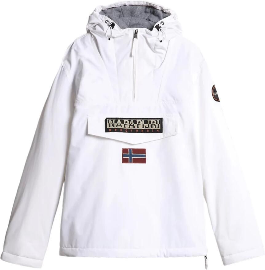 Napapijri Waterdichte Anorak met Verstelbare Capuchon en Ritssluiting White Heren