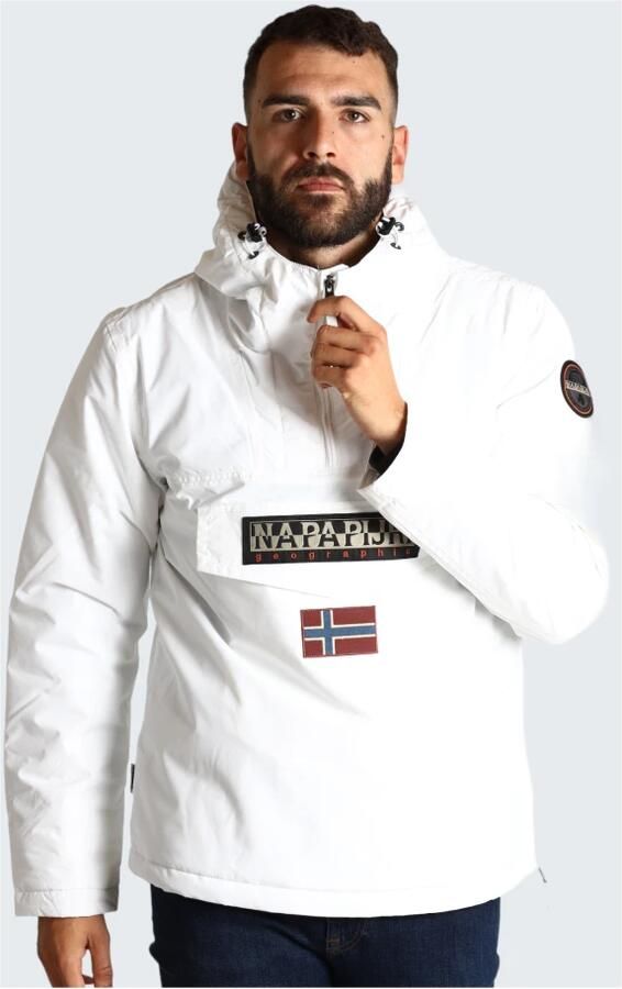 Napapijri Waterdichte Anorak met Verstelbare Capuchon en Ritssluiting White Heren - Foto 7