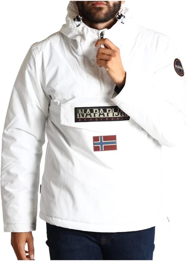 Napapijri Waterdichte Anorak met Verstelbare Capuchon en Ritssluiting White Heren - Foto 3