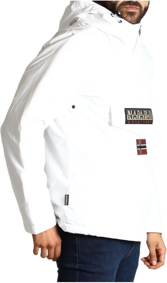Napapijri Waterdichte Anorak met Verstelbare Capuchon en Ritssluiting White Heren - Foto 8