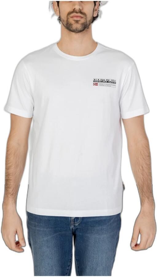 Napapijri Bedrukt Logo Biologisch Katoen T-shirt White Heren - Foto 3