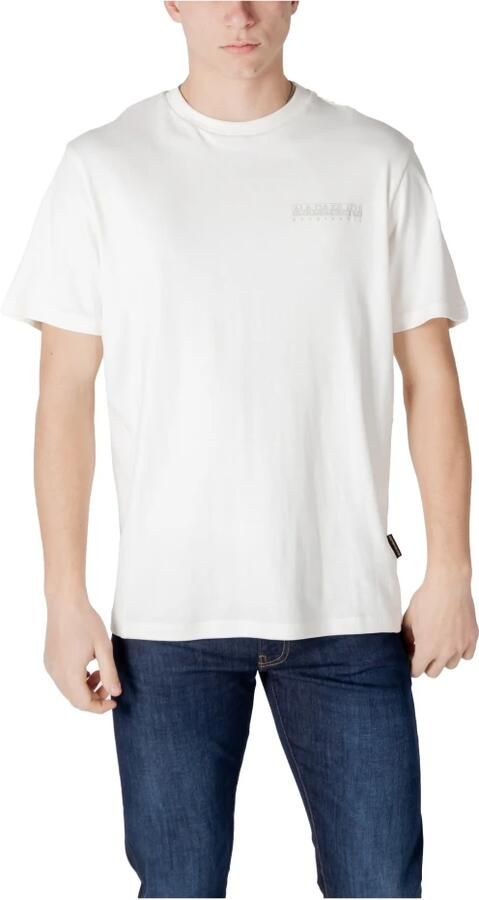 Napapijri Witte Katoenen T-shirt met Print White Heren - Foto 3
