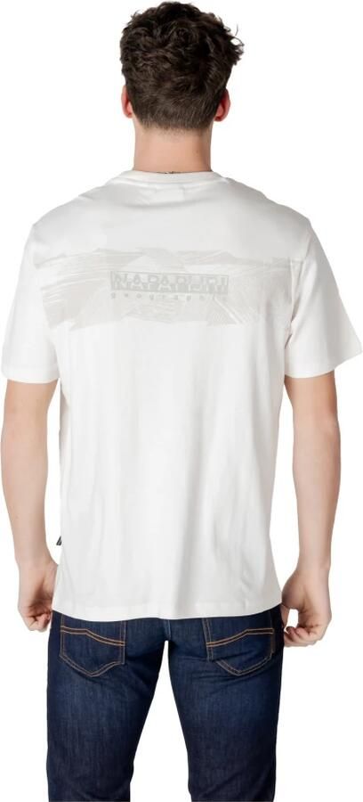 Napapijri Witte Katoenen T-shirt met Print White Heren