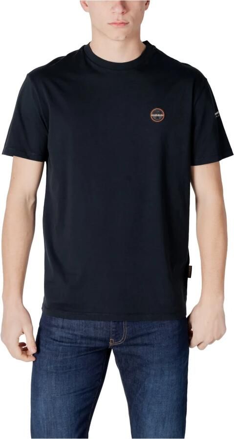 Napapijri Zwart Katoenen T-shirt Korte Mouw Black Heren - Foto 3