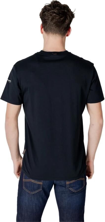 Napapijri Zwart Katoenen T-shirt Korte Mouw Black Heren