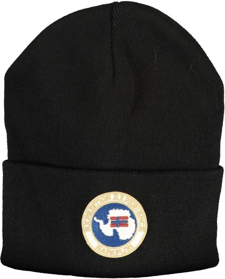 Napapijri Zwarte Geborduurde Unisex Hoed Black Heren