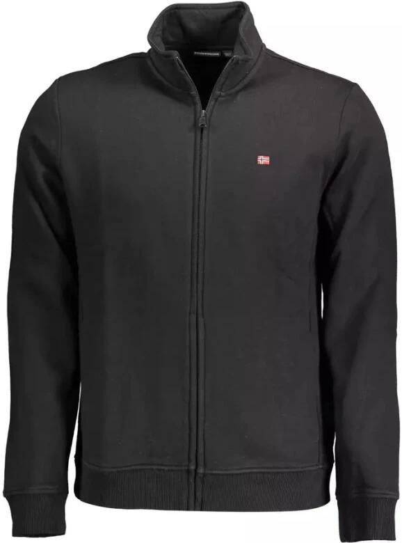 Napapijri Zwarte Sweatshirt met Lange Mouwen en Rits Geborduurd Logo Black Heren - Foto 3