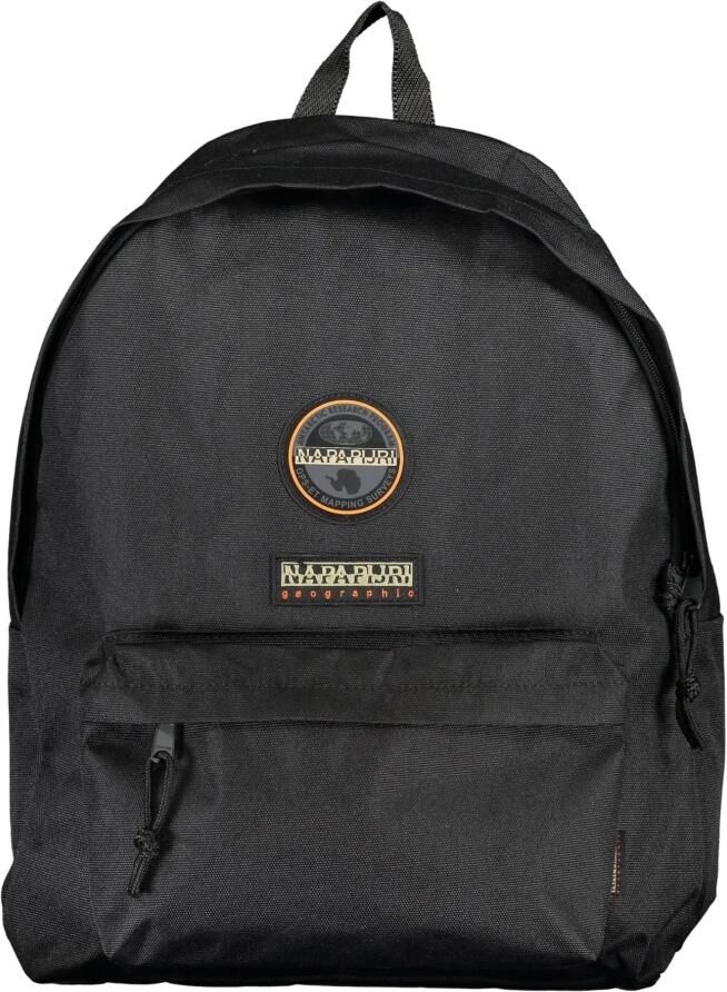 Napapijri Zwarte Canvas Nylon Rugzak met Laptopvak Black Unisex