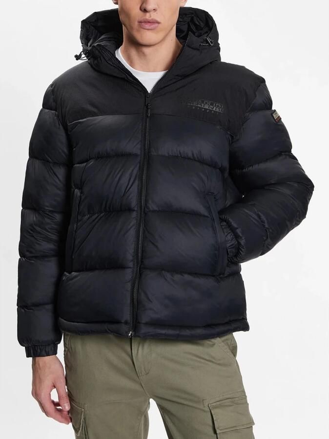 Napapijri Zwarte jas met ritssluiting en lange mouwen Black Heren - Foto 2