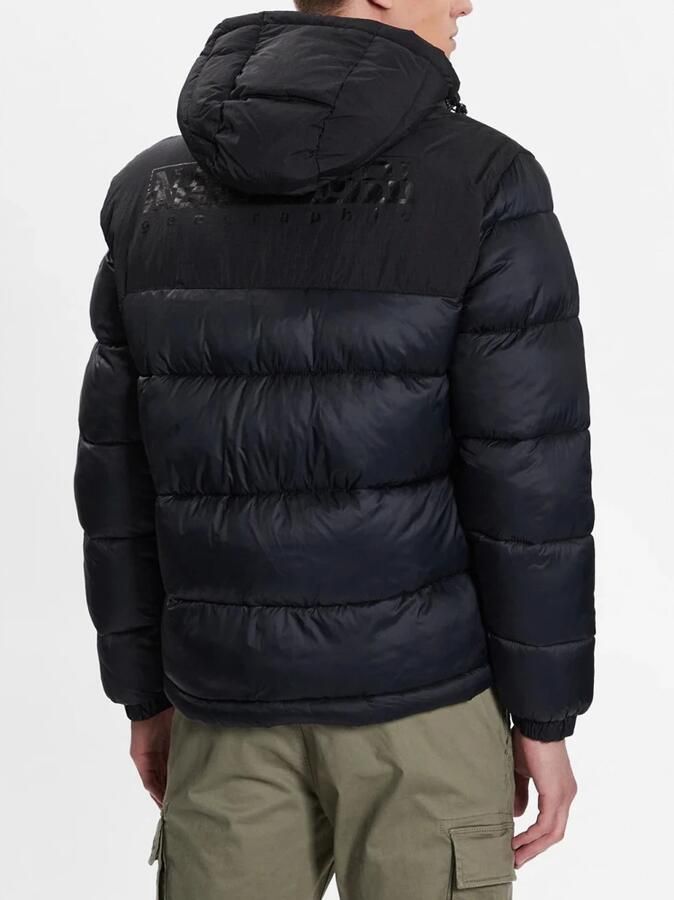 Napapijri Zwarte jas met ritssluiting en lange mouwen Black Heren - Foto 3