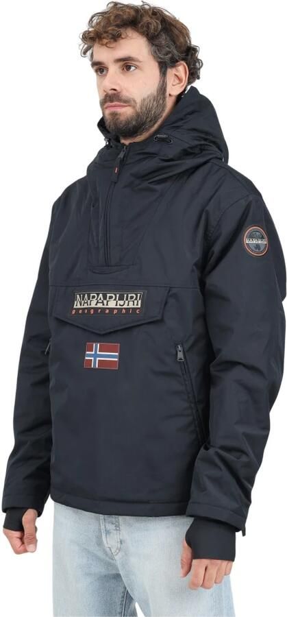 Napapijri Zwarte Polyesterjas Herfst Winter Collectie Black Heren - Foto 9