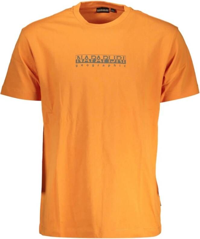 Napapijri Orange Cotton T-Shirt Oranje Heren