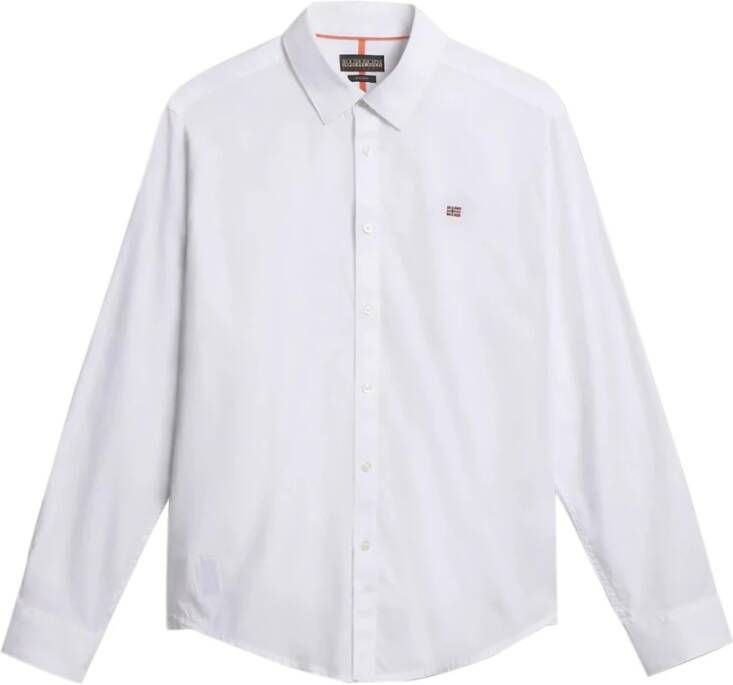Napapijri Overhemden met knopen en geborduurd detail White Heren