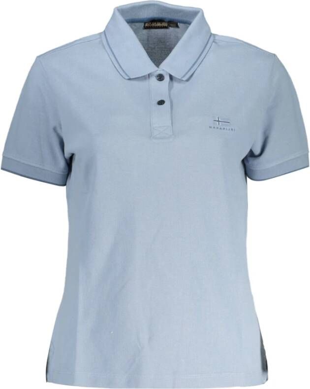Napapijri Lichtblauw Polo Shirt met Contrasterende Details Blue Heren