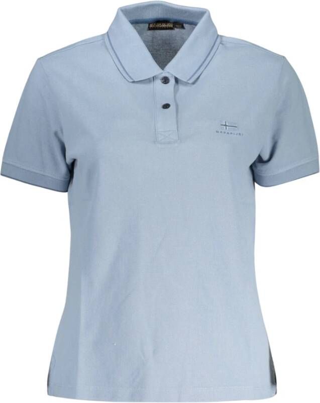 Napapijri Lichtblauw Polo Shirt met Contrasterende Details Blue Heren