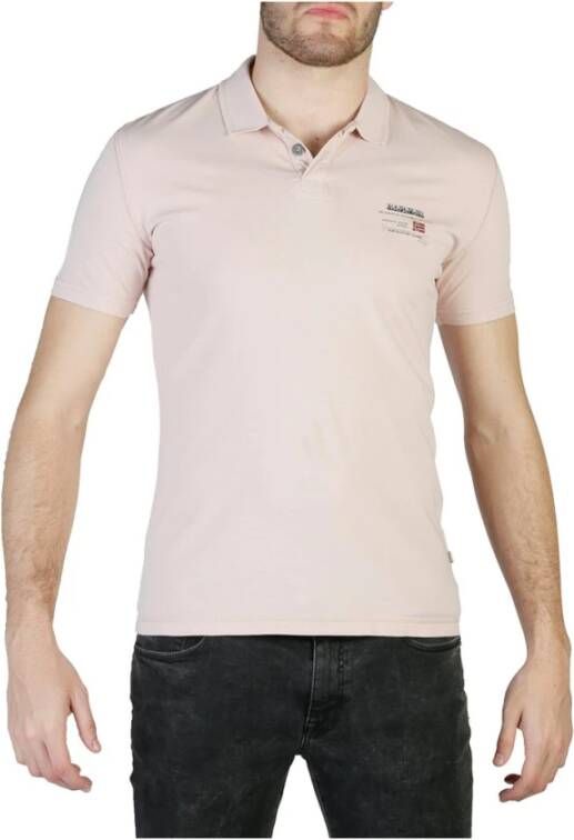 Napapijri Heren Polo Shirt met knopen Pink Heren