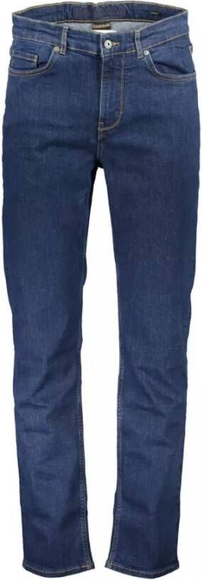 Napapijri Denim Jeans Blauw Regular Fit Knoop Rits Blue Heren