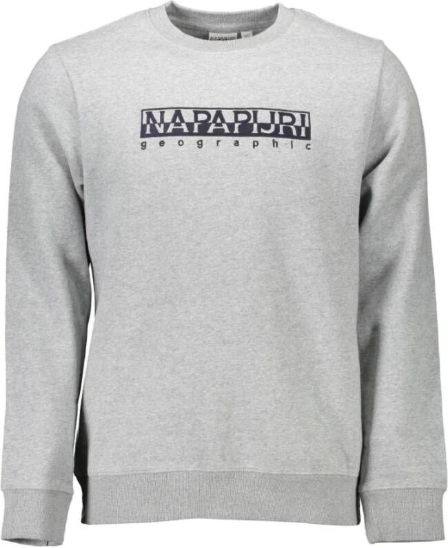 Napapijri Grijs stijlvol sweatshirt met elegant borduurwerk Gray Heren