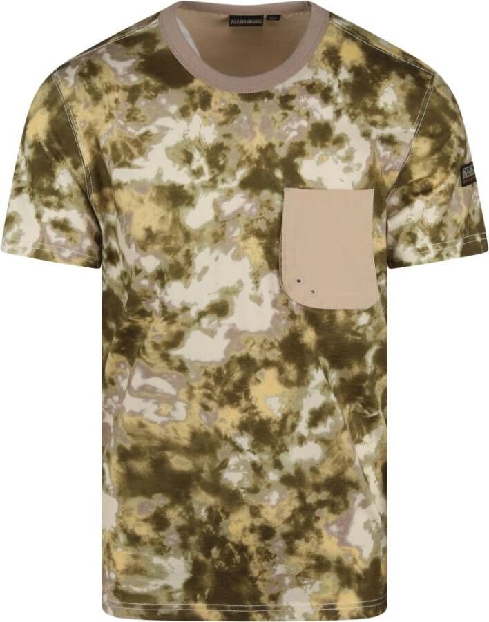 Napapijri T-shirt camouflage Groen Heren