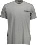 Napapijri Korte Mouw Logo Print T-Shirt Grijs Gray Heren - Thumbnail 1