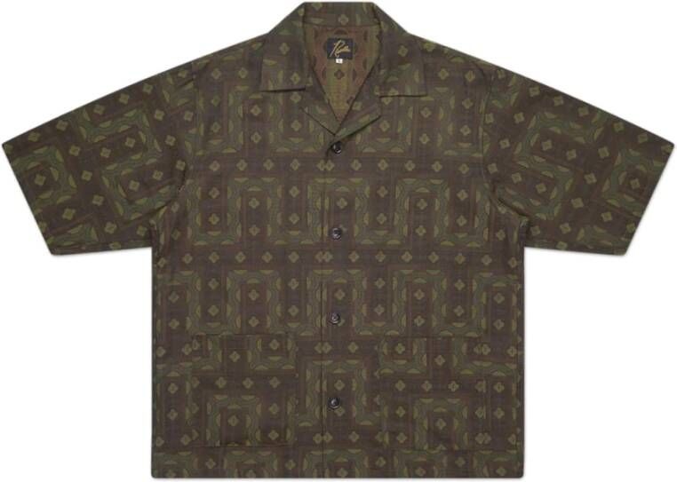 Needles Etnische Jacquard Cabana Shirt Groen Heren