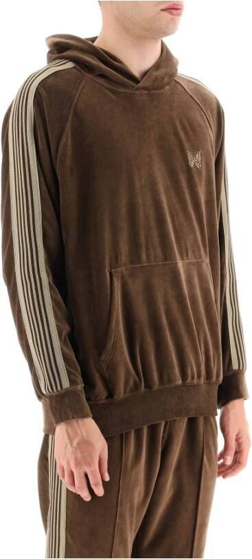 Needles Naalden chenille hoodie Bruin Heren