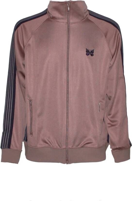 Needles Sweater met ritssluiting en zakken Pink Heren