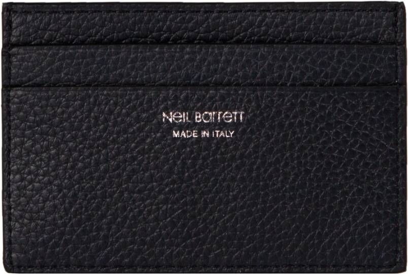 Neil Barrett Elegante Leren Kaarthouder Portemonnee Black Heren