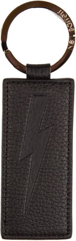 Neil Barrett Leren Sleutelhanger Elegantie en Functionaliteit Black Heren