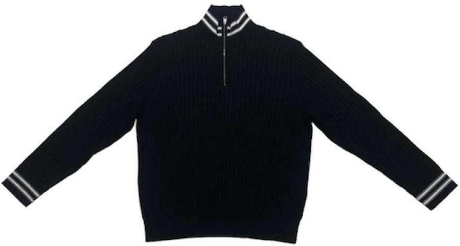 Neil Barrett Gestreepte gebreide tracktop met rits Black Heren - Foto 3