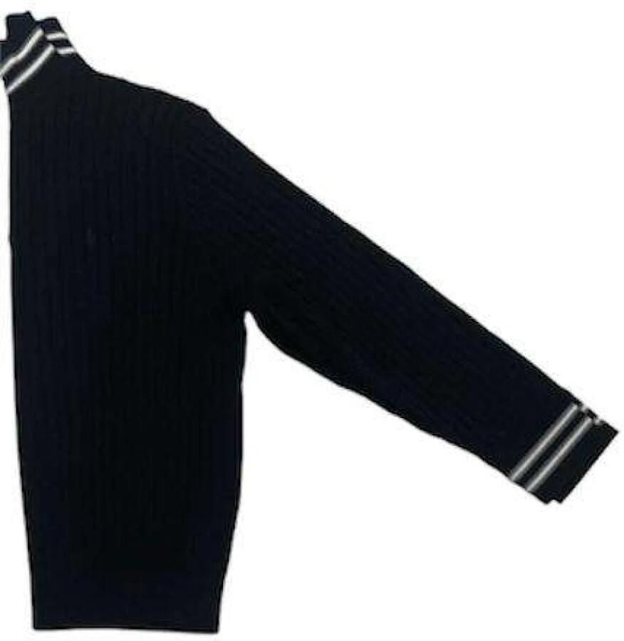 Neil Barrett Gestreepte gebreide tracktop met rits Black Heren