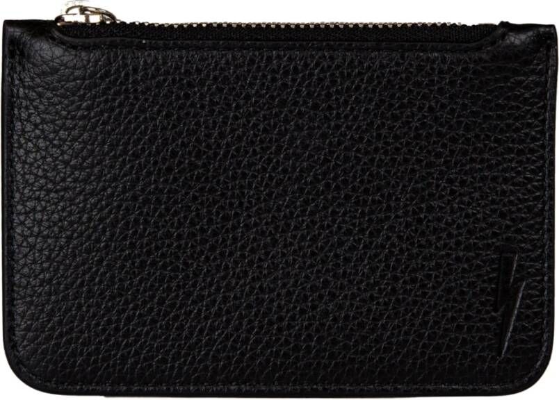 Neil Barrett Zwarte Leren Heren Portemonnee met Ritssluiting Black Heren