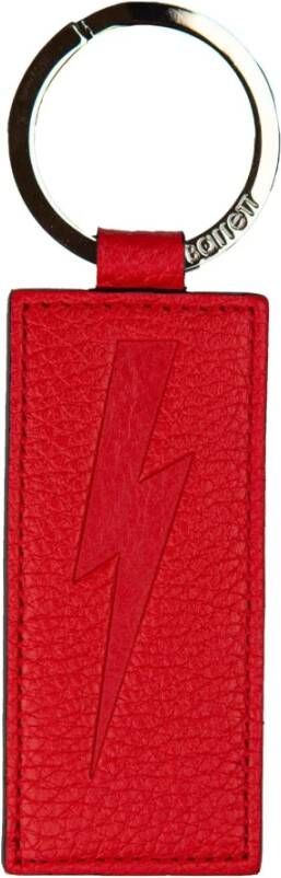 Neil Barrett Rode Leren Sleutelhanger voor Mannen Red Unisex