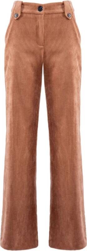 Nenette Brede broek Bruin Dames