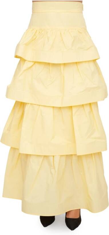 Nenette Midi Skirts Yellow Dames