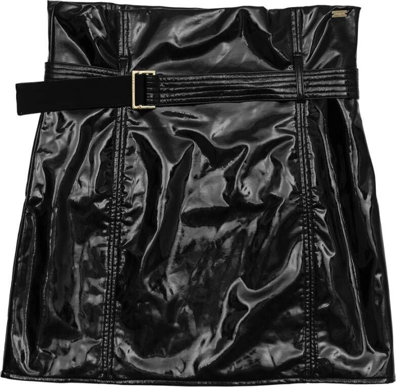 Nenette Vinyl Mini Rok Grenvil Zwart Black Dames