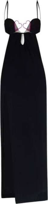 Nensi Dojaka Lange jurk met hartdetail Black Dames