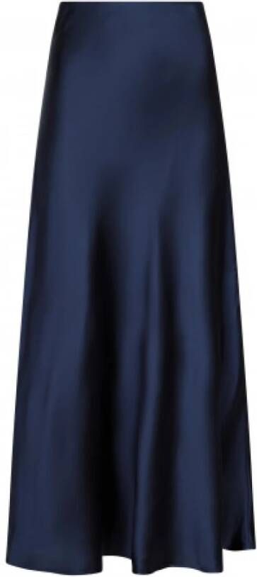 NEO NOIR "A-lijn Satijnen Midi Rok" Blauw Dames